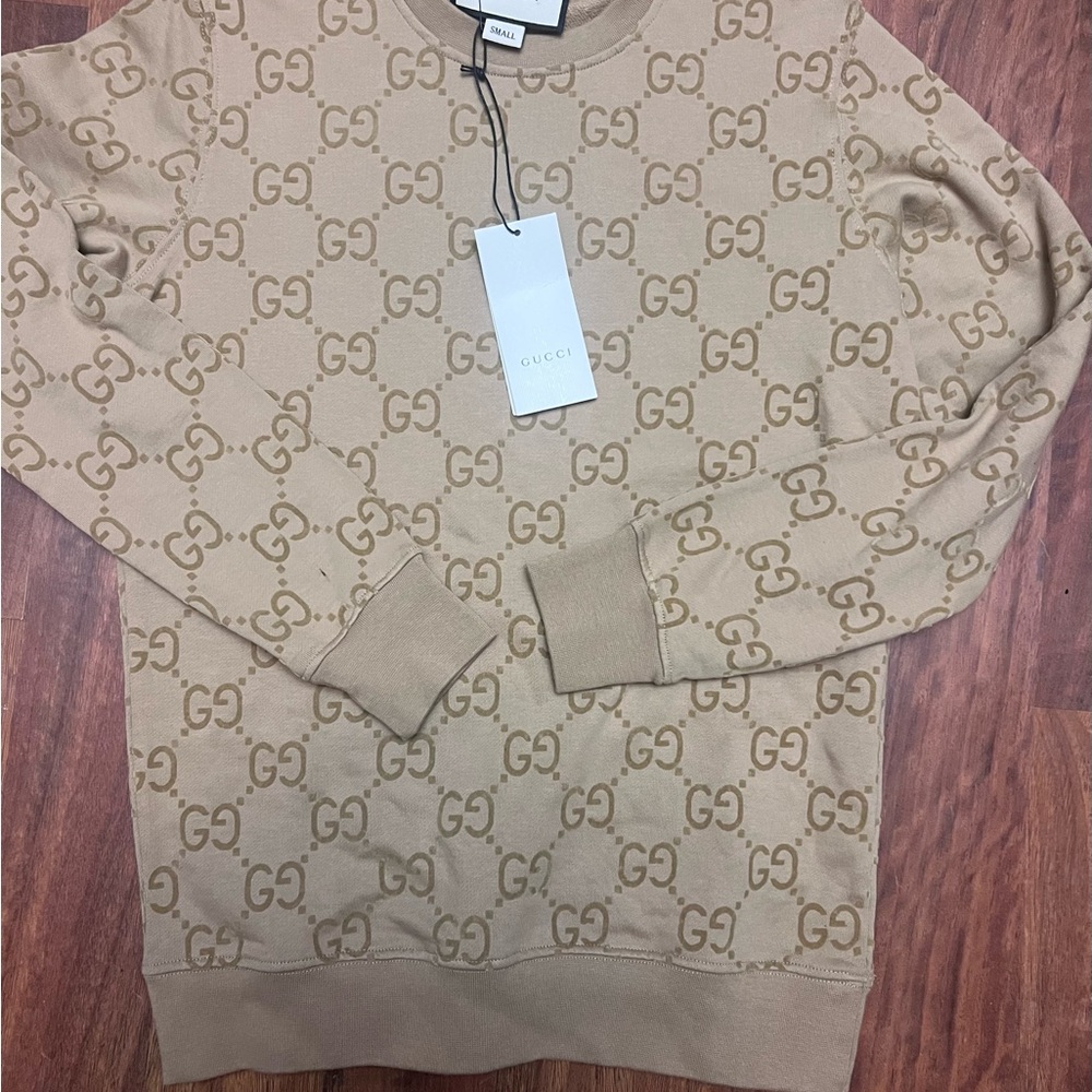 Gucci Tan Monogram Crewneck Sweater